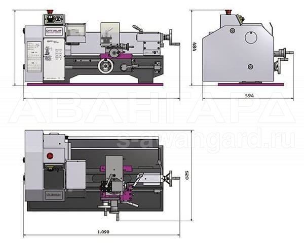 Токарный станок OPTIturn TU 2406 (400 В) OPTIMUM MASCHINEN - Токарные - станкоцентр Авангард
