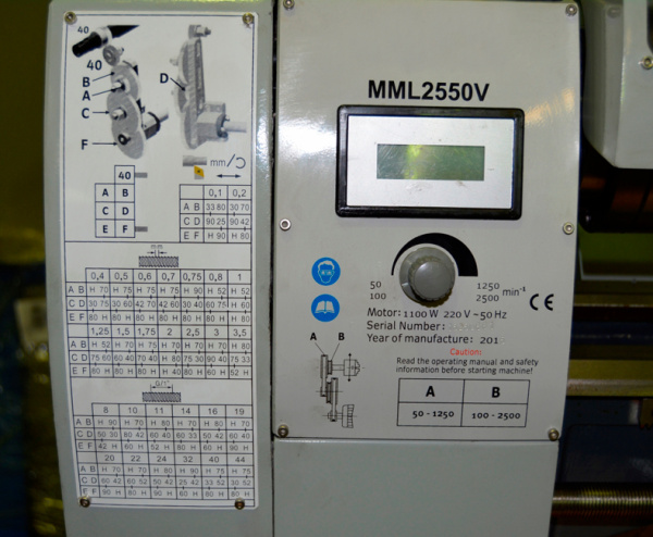 Настольный токарный станок  MML 250x550 V (2550 V) METALMASTER - Токарные - станкоцентр Авангард